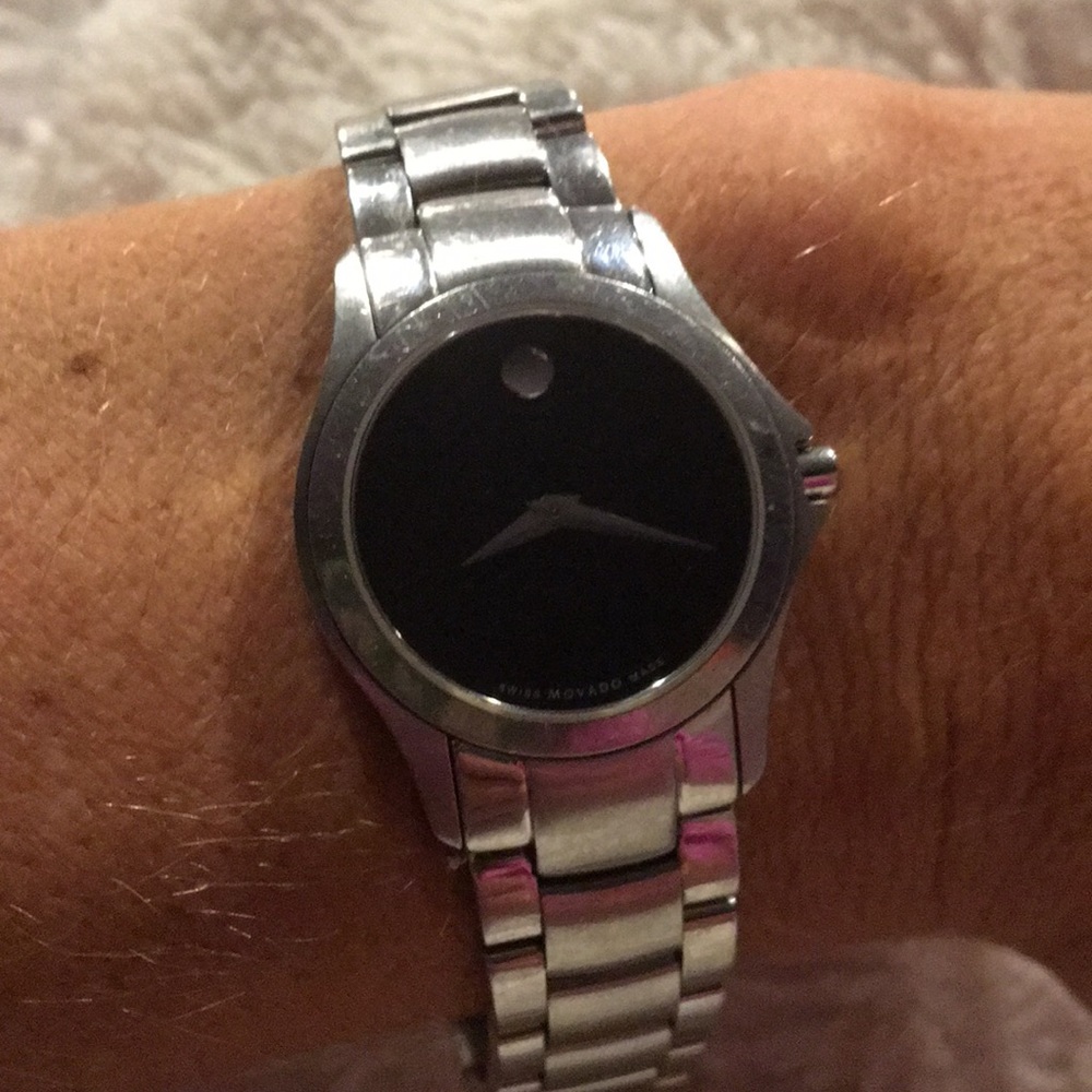 Movado silver Museum 84 E4 1849 Watch Retail $568